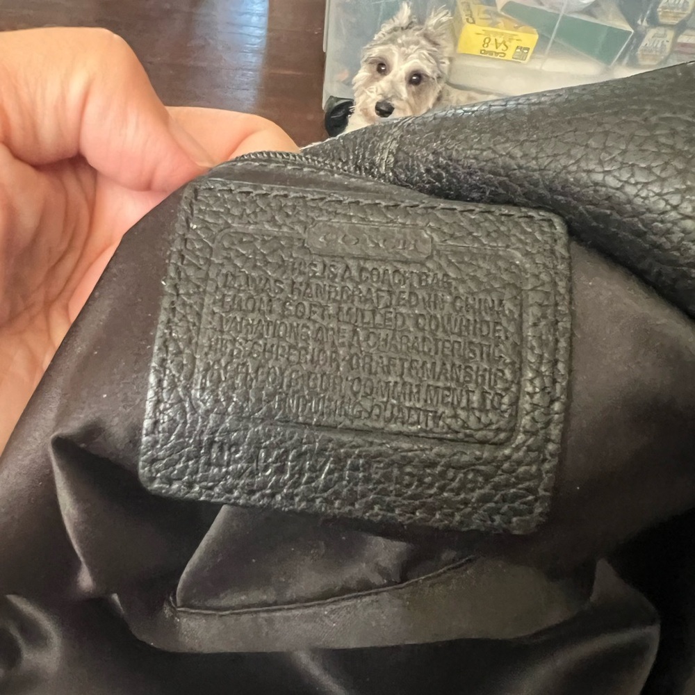 COACH Penelope Black Pebble Leather Shoulder Handbag - Picture 12 of 17